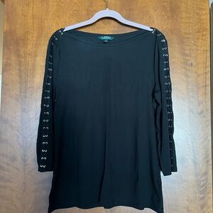 Ralph Lauren Black Top with Elegant Stitching